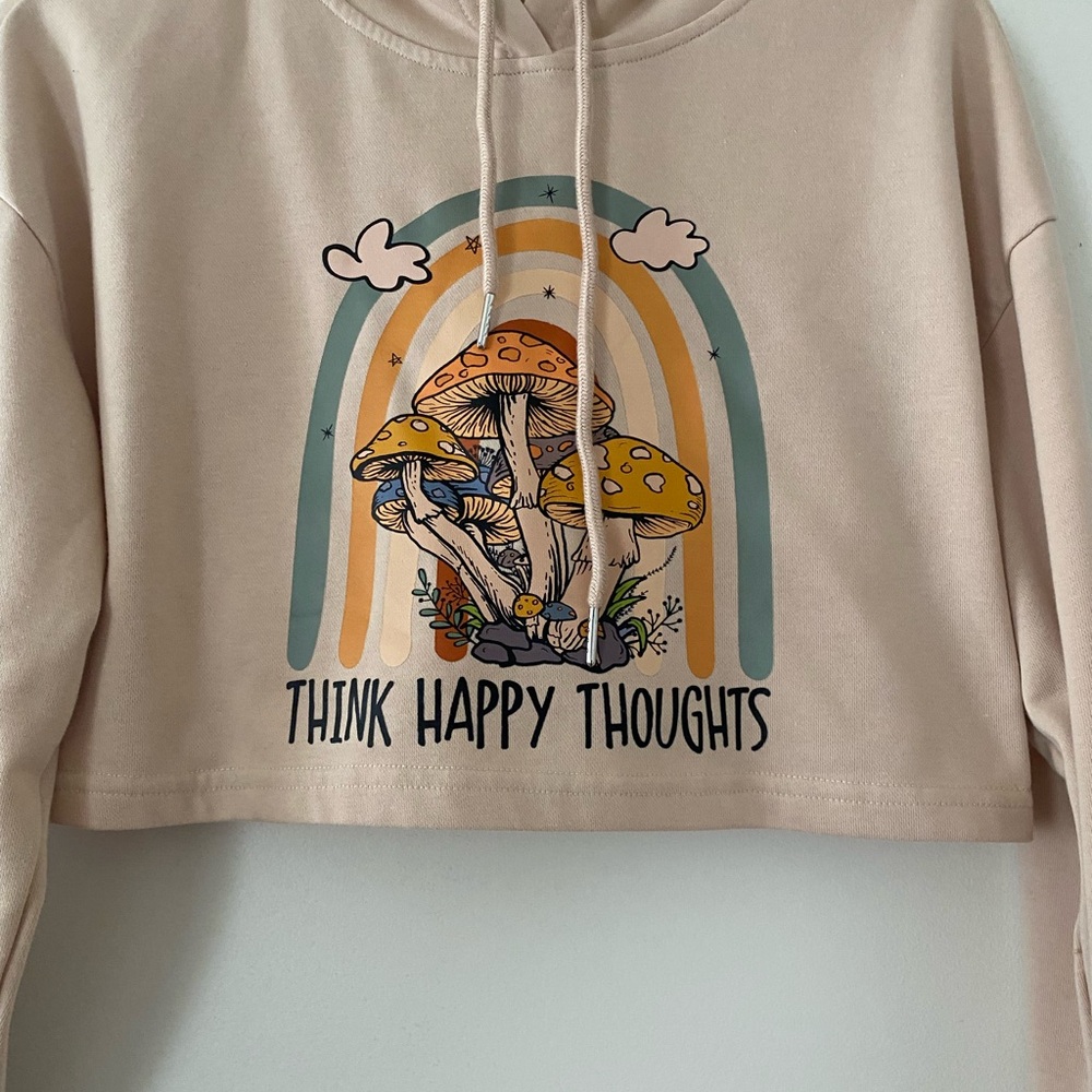 Mushroom crop top sweatshirt. New without tags - Picture 6 of 8